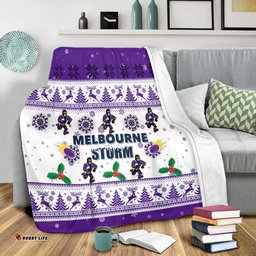 Melbourne Storm Christmas Blanket - Melbourne Storm Special Ugly Christmas Blanket