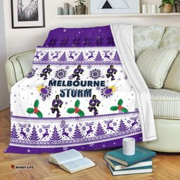 Melbourne Storm Christmas Blanket - Melbourne Storm Special Ugly Christmas Blanket