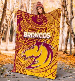 brisbane broncos premium blanket tribal style