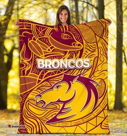brisbane broncos premium blanket tribal style
