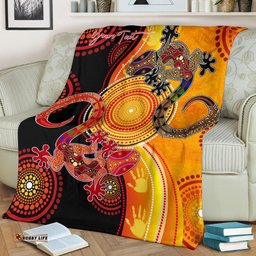 [Custom] Australia Aboriginal Inspired Blanket - Couple Aboriginal Inspired Lizards