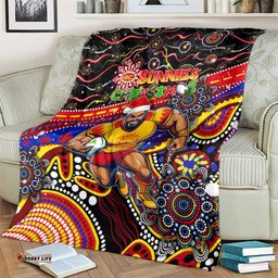 Merry Christmas AFL Gold Coast Suns Blanket Aboriginal Santa Football Mascot