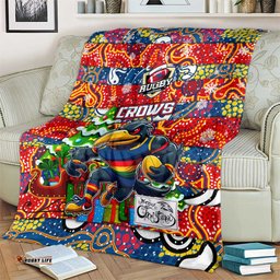 Crows Football Merry Christmas Blanket Indigenous Australian Art