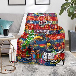 Crows Football Merry Christmas Blanket Indigenous Australian Art