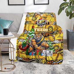 Richmond Tigers Football Merry Christmas Blanket Indigenous Australian Art