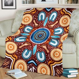 Premium Blanket Indigenous Circle Dot Painting Ver02