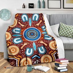 Premium Blanket Indigenous Circle Dot Painting Ver02