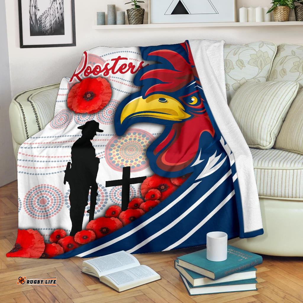 Australia Roosters Premium Blanket ANZAC Day Three Tiles Style