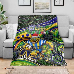 Merry Christmas Eels Blanket Aboriginal Santa Rugby Mascot Parramatta