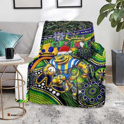 Merry Christmas Eels Blanket Aboriginal Santa Rugby Mascot Parramatta