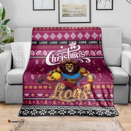 Lions Football Xmas Blanket Australia AFL Mascot