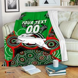 custom personalised rabbitohs rugby aboriginal art blanket