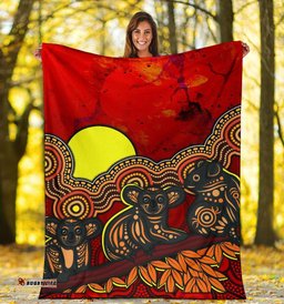 Aboriginal Premium Blanket Australian Indigenous Koala