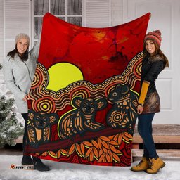 Aboriginal Premium Blanket Australian Indigenous Koala