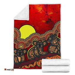 Aboriginal Premium Blanket Australian Indigenous Koala