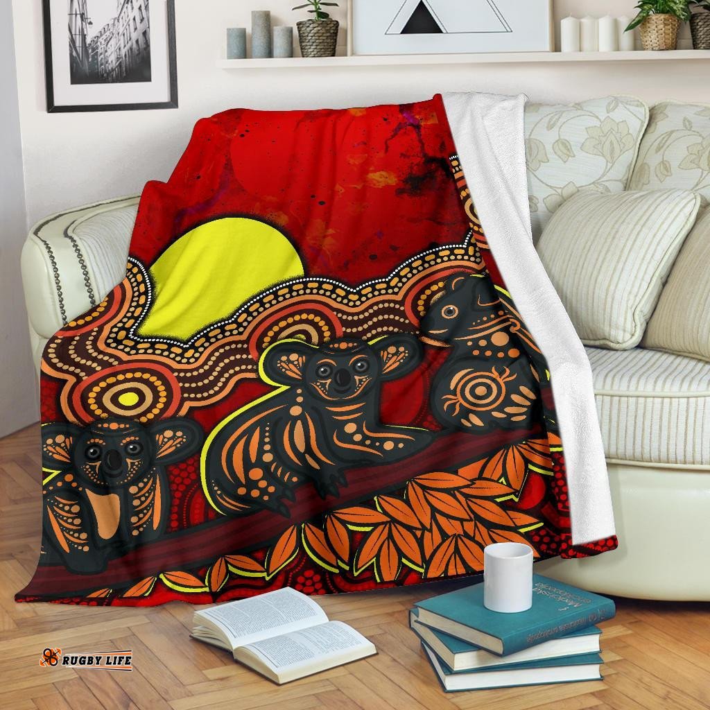 Aboriginal Premium Blanket Australian Indigenous Koala
