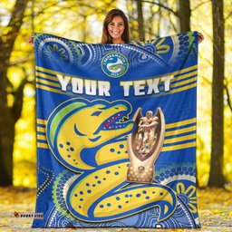 Custom Personalised Parramatta Rugby Premium Blanket Eels Premiers Indigenous Artsy