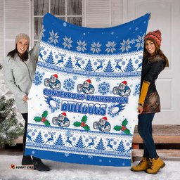 Canterbury-Bankstown Bulldogs Christmas Blanket - Canterbury-Bankstown Bulldogs Special Ugly Christmas Blanket