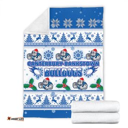 Canterbury-Bankstown Bulldogs Christmas Blanket - Canterbury-Bankstown Bulldogs Special Ugly Christmas Blanket