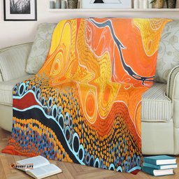 Australia Aboriginal Blanket - Indigenous Aboriginal Art Dot Blanket