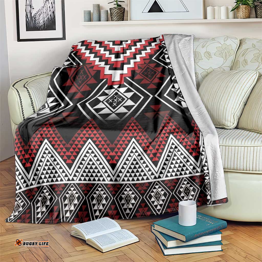 Red Taniko Aotearoa Blanket Niho Taniwha Mix Poutama