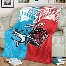 Custom SharksDragons Rugby Blanket With Sporty Style