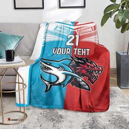 Custom SharksDragons Rugby Blanket With Sporty Style
