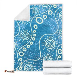 Australia Aboriginal Blanket - River Scene in Aboriginal Dot Art Style Blanket