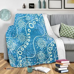 Australia Aboriginal Blanket - River Scene in Aboriginal Dot Art Style Blanket
