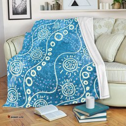 Australia Aboriginal Blanket - River Scene in Aboriginal Dot Art Style Blanket