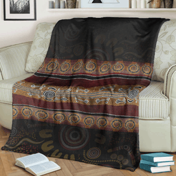 Blanket Aboriginal Dot Panting Art Horizontal Lines