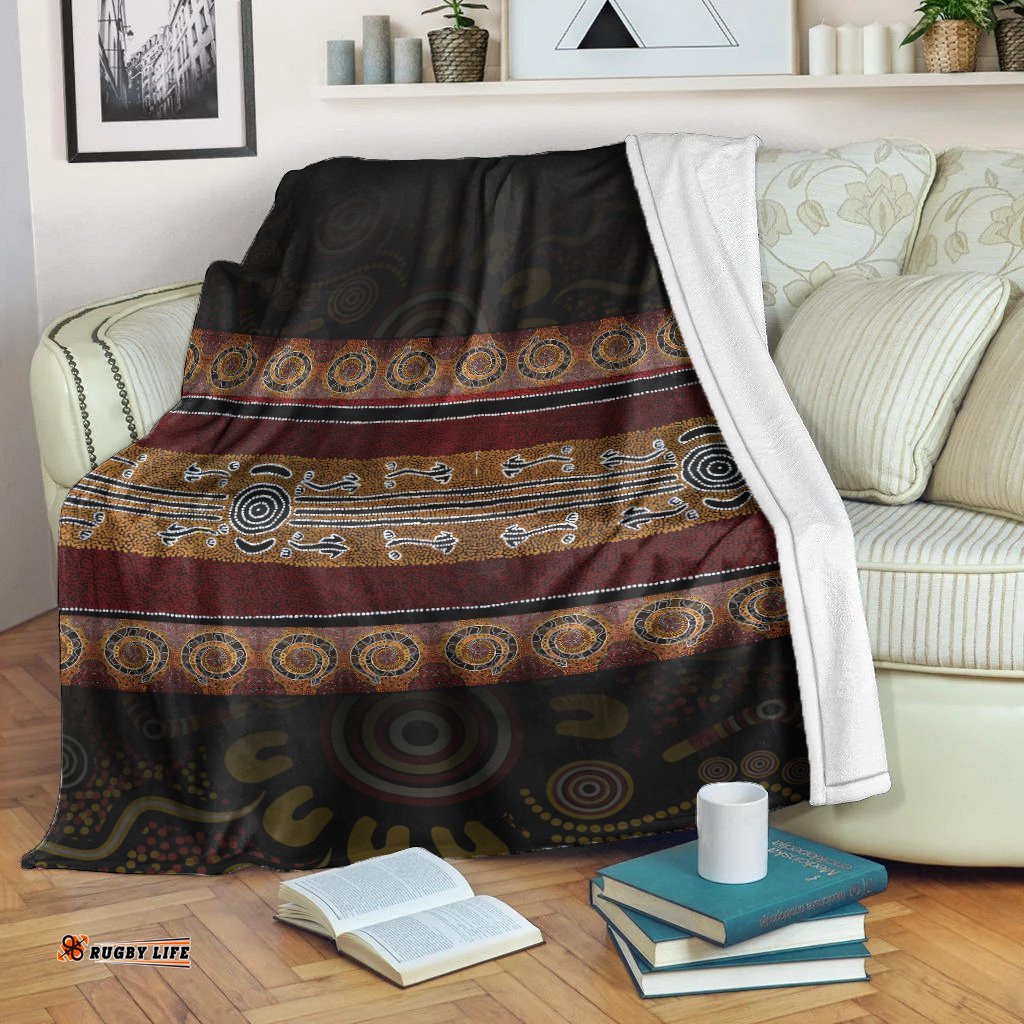 Blanket Aboriginal Dot Panting Art Horizontal Lines