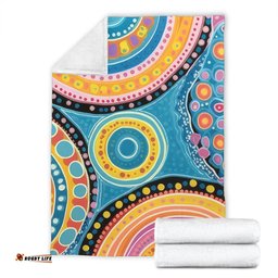 Australia Aboriginal Blanket - Dots Art And Colorful Pattern Blanket