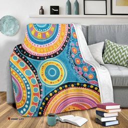 Australia Aboriginal Blanket - Dots Art And Colorful Pattern Blanket