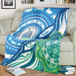 Torres Strait Islander Blanket Aboriginal Blue Art