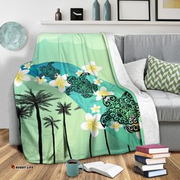 Turtle Plumeria Premium Blanket