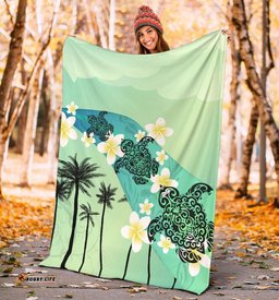 Turtle Plumeria Premium Blanket