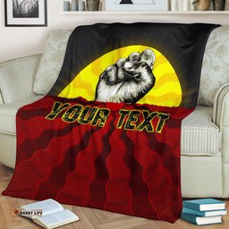 Custom Aboriginal Premium Blanket, Black Lives Matter Sun Dot Painting
