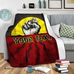 Custom Aboriginal Premium Blanket, Black Lives Matter Sun Dot Painting