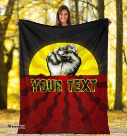 Custom Aboriginal Premium Blanket, Black Lives Matter Sun Dot Painting
