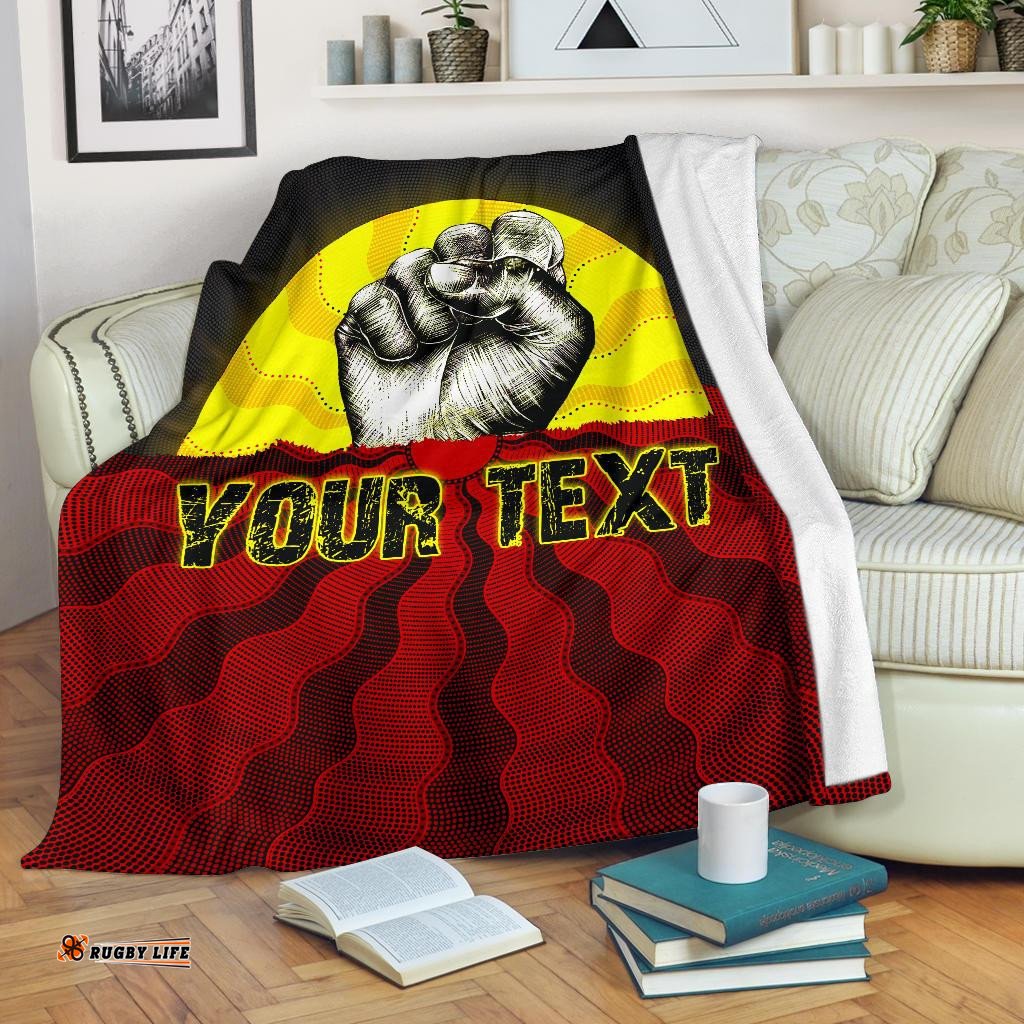 Custom Aboriginal Premium Blanket, Black Lives Matter Sun Dot Painting