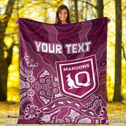 Custom Personalised Maroons Rugby Premium Blanket Fascinated Aboriginal Queenslanders