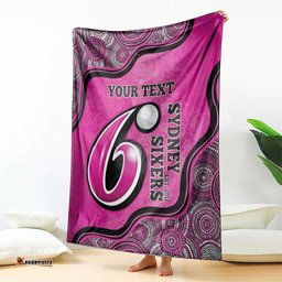 Custom Sydney Sixers Blanket Indigenous Art Grunge Style