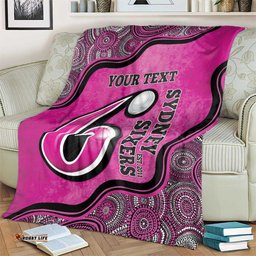 Custom Sydney Sixers Blanket Indigenous Art Grunge Style