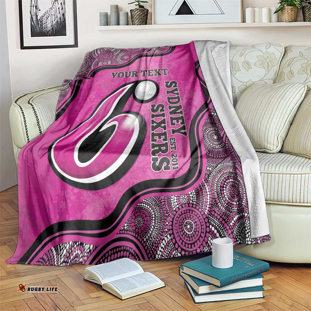 Custom Sydney Sixers Blanket Indigenous Art Grunge Style
