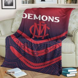 Melbourne Demons Blanket Aboriginal Dot Painting