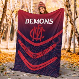 Melbourne Demons Blanket Aboriginal Dot Painting