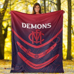 Melbourne Demons Blanket Aboriginal Dot Painting