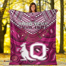 Custom Personalised QLD Maroons Premium Blanket Aboriginal and Polynesia Admirable