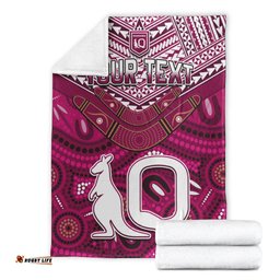 Custom Personalised QLD Maroons Premium Blanket Aboriginal and Polynesia Admirable